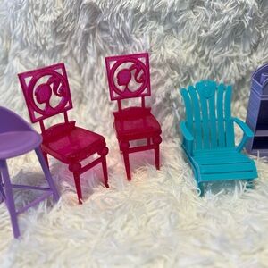 Barbie Playset Chairs - Pink and Blue